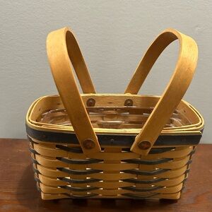Longaberger Tan and Blue Woven Basket